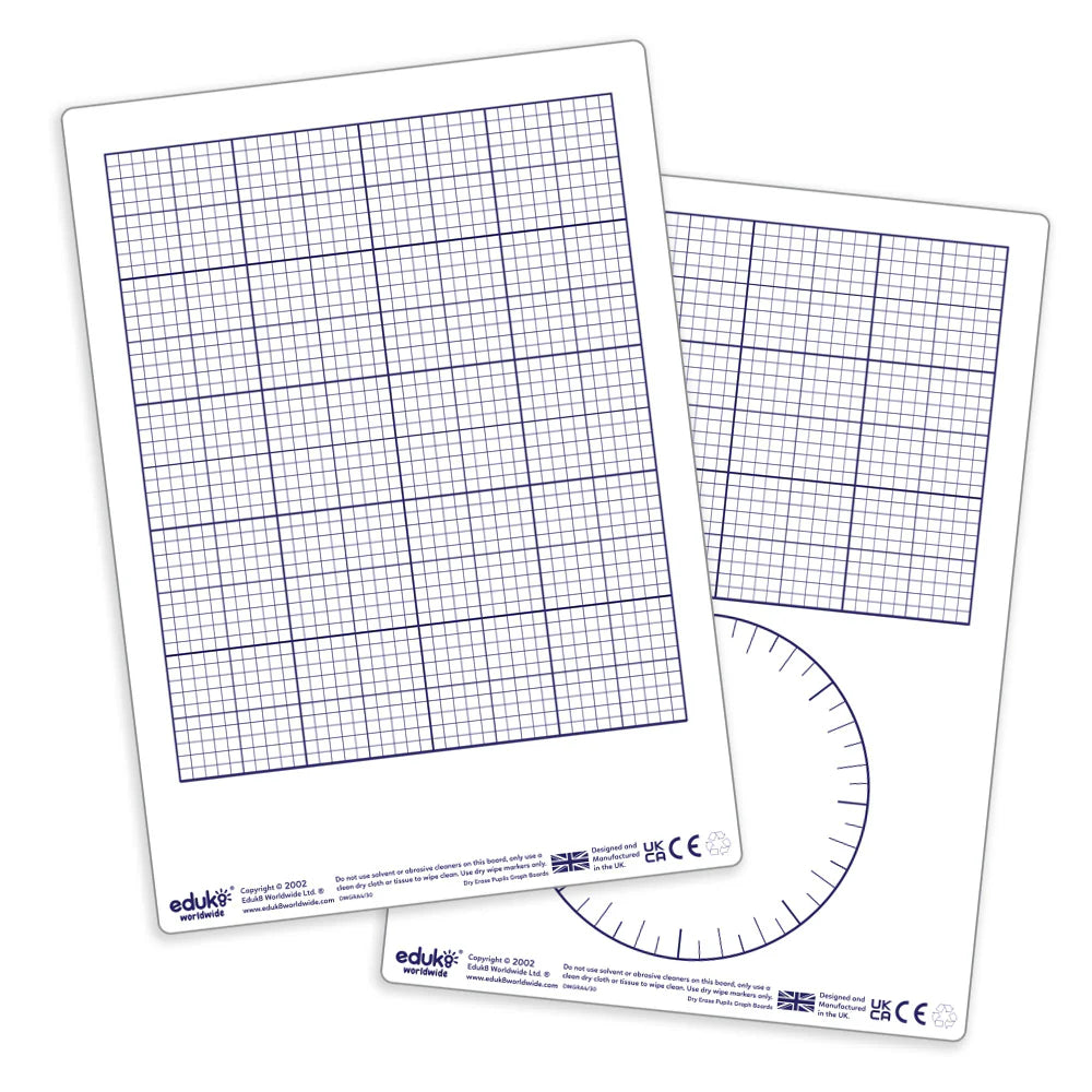 Dry Erase Graph Boards A4 Pack of 30, Learning SPACE