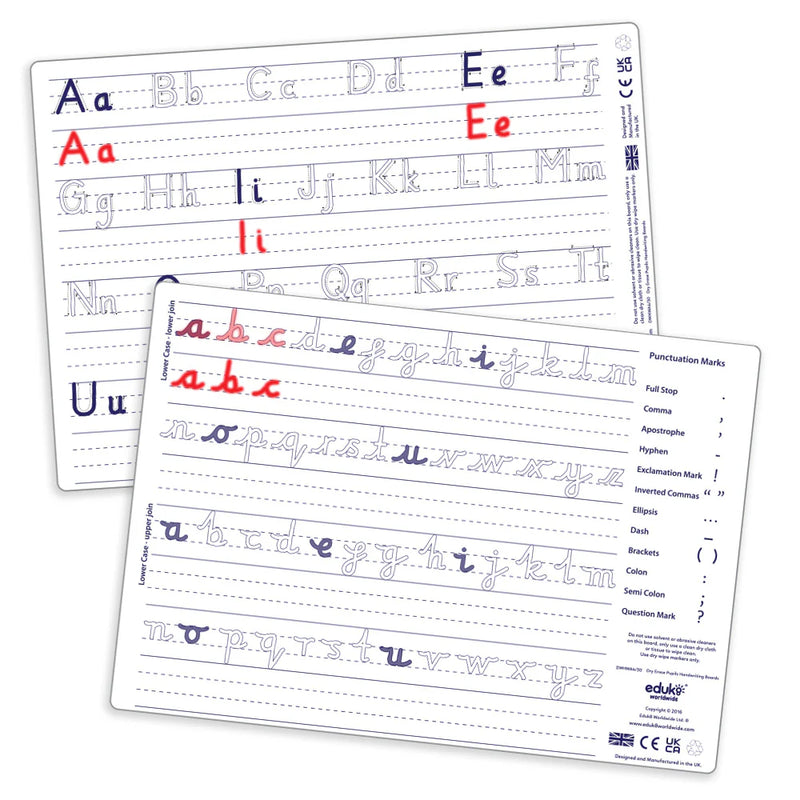 Dry Erase Handwriting Boards Pupils A4 Pack of 30, Learning SPACE