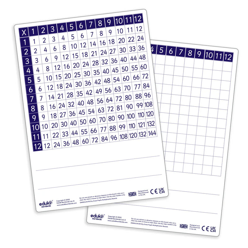 Dry Erase Multiplication Teachers Board, Learning SPACE