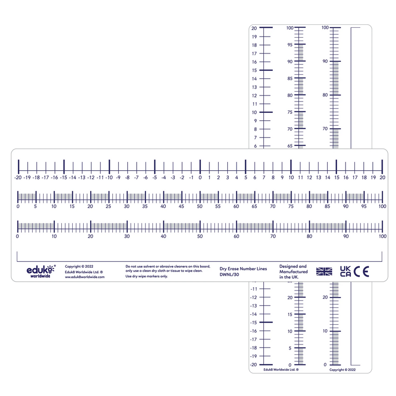 Dry Erase Pupils Number Lines Pack of 30, Learning SPACE