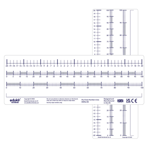 Dry Erase Pupils Number Lines Pack of 30, Learning SPACE