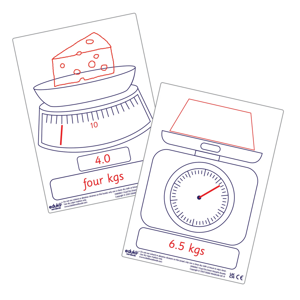 Dry Erase Pupils Weight Boards A5 Pack of 30, Learning SPACE
