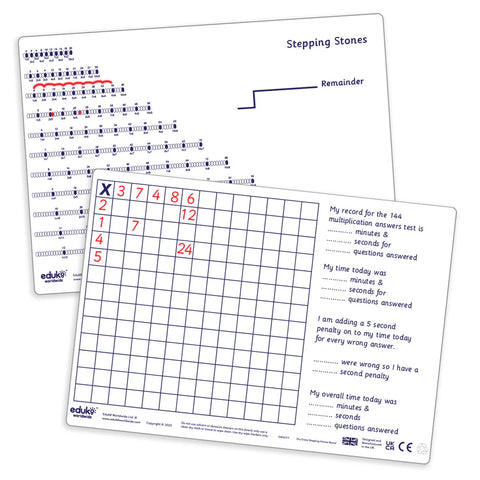 Dry Erase Stepping stones Pupils Boards Pack of 30, Learning SPACE