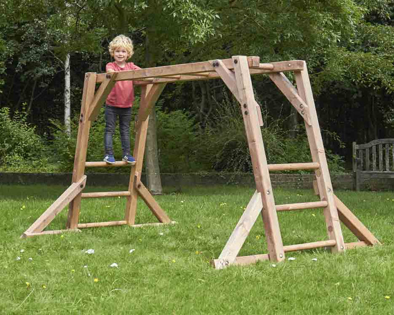 Durable Wooden Monkey Bars for Kids, Learning SPACE