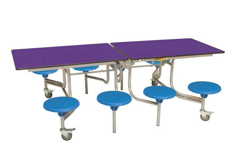 Eight Seat Rectangular Mobile Folding Table - Suitable for age group 11 years to adult, Purple Blue Learning SPACE
