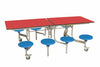 Eight Seat Rectangular Mobile Folding Table - Suitable for age group 11 years to adult, Red Blue Learning SPACE