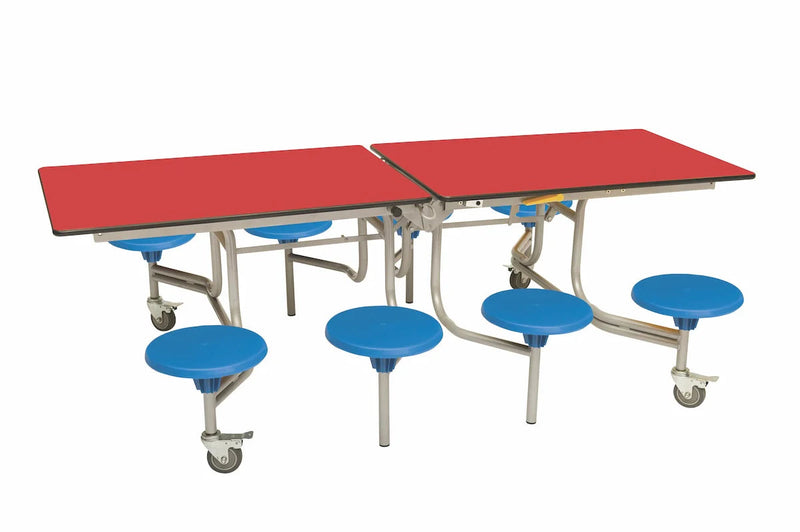 Eight Seat Rectangular Mobile Folding Table - Suitable for age group 11 years to adult, Red Blue Learning SPACE