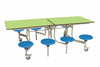 Eight Seat Rectangular Mobile Folding Table - Suitable for age group 11 years to adult, Lime Blue Learning SPACE