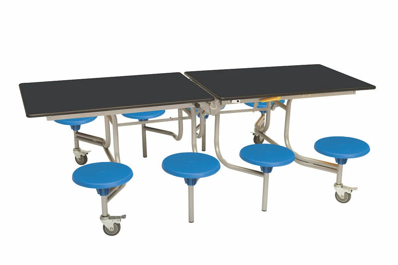 Eight Seat Rectangular Mobile Folding Table - Suitable for age group 7 – 11 years, Black Blue Learning SPACE