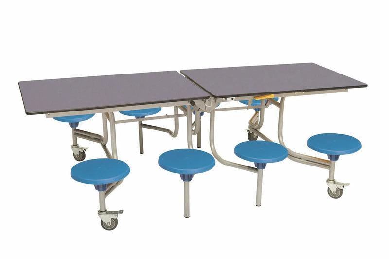 Eight Seat Rectangular Mobile Folding Table - Suitable for age group 7 – 11 years, Blue Grey Blue Learning SPACE