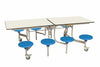 Eight Seat Rectangular Mobile Folding Table - Suitable for age group 7 – 11 years, White Blue Learning SPACE