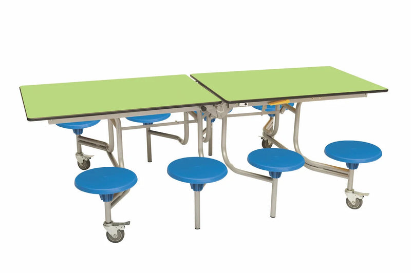 Eight Seat Rectangular Mobile Folding Table - Suitable for age group 7 – 11 years, Lime Blue Learning SPACE