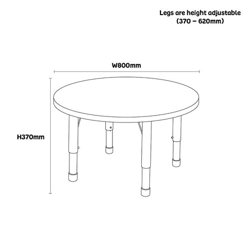 Elegant Height Adjustable Round Table, Learning SPACE
