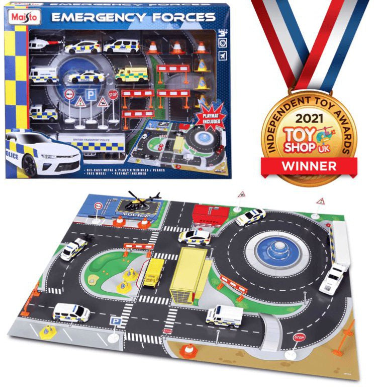 Emergency Forces Playset Including Playmat, Learning SPACE