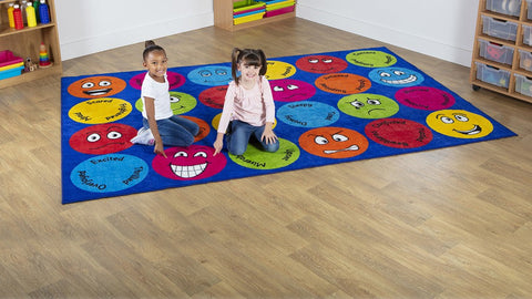 Emotions™ Interactive Rectangular 3x2m Carpet-Additional Need,Calmer Classrooms,Calming & Anxiety,Dropship,Emotions & Self Esteem,Helps With,Kit For Kids,Mats & Rugs,Multi-Colour,Placement Carpets,Rectangular,Rugs,Social Emotional Learning,Social Stories & Games & Social Skills,Wellbeing Furniture-Learning SPACE