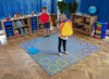 Essentials Rainbow Geometric Border 2x2m Carpet, Learning SPACE