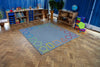 Essentials Rainbow Geometric Border 2x2m Carpet, Learning SPACE