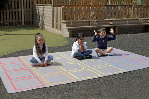 Essentials Rainbow Squares Indoor/Outdoor 3x2m Carpet, Learning SPACE