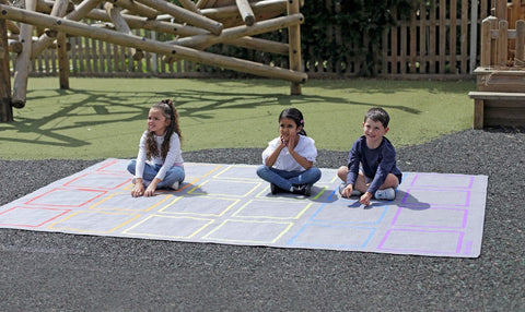 Essentials Rainbow Squares Indoor/Outdoor 3x2m Carpet, Learning SPACE