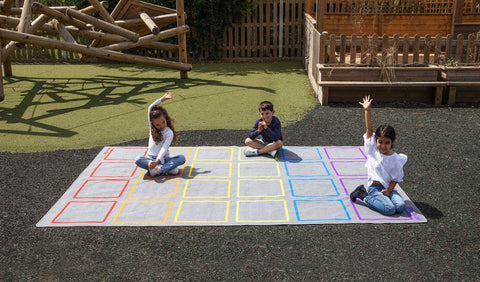 Essentials Rainbow Squares Indoor/Outdoor 3x2m Carpet, Learning SPACE