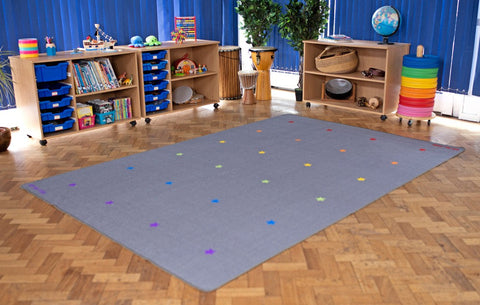 Essentials Rainbow Stars Indoor/Outdoor 3x2m Carpet-Dropship,Kit For Kids,Mats & Rugs,Natural,Neutral Colour,Placement Carpets,Rectangular,Rugs,Wellbeing Furniture-Learning SPACE