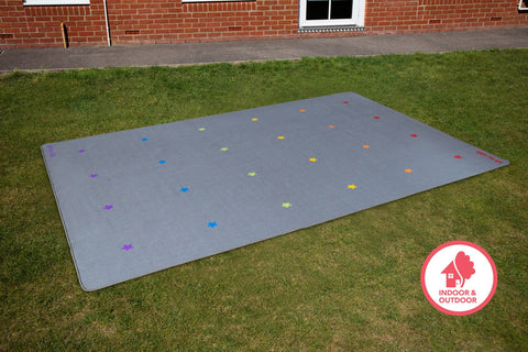 Essentials Rainbow Stars Indoor/Outdoor 3x2m Carpet-Dropship,Kit For Kids,Mats & Rugs,Natural,Neutral Colour,Placement Carpets,Rectangular,Rugs,Wellbeing Furniture-Learning SPACE