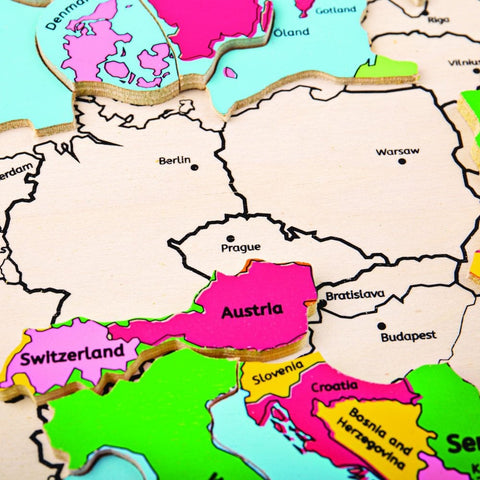 Europe Inset Puzzle-13-99 Piece Jigsaw,Bigjigs Toys,Games & Toys,Learning Activity Kits,SCOTEXCEL,Stock,Wooden Toys,World & Nature-Learning SPACE