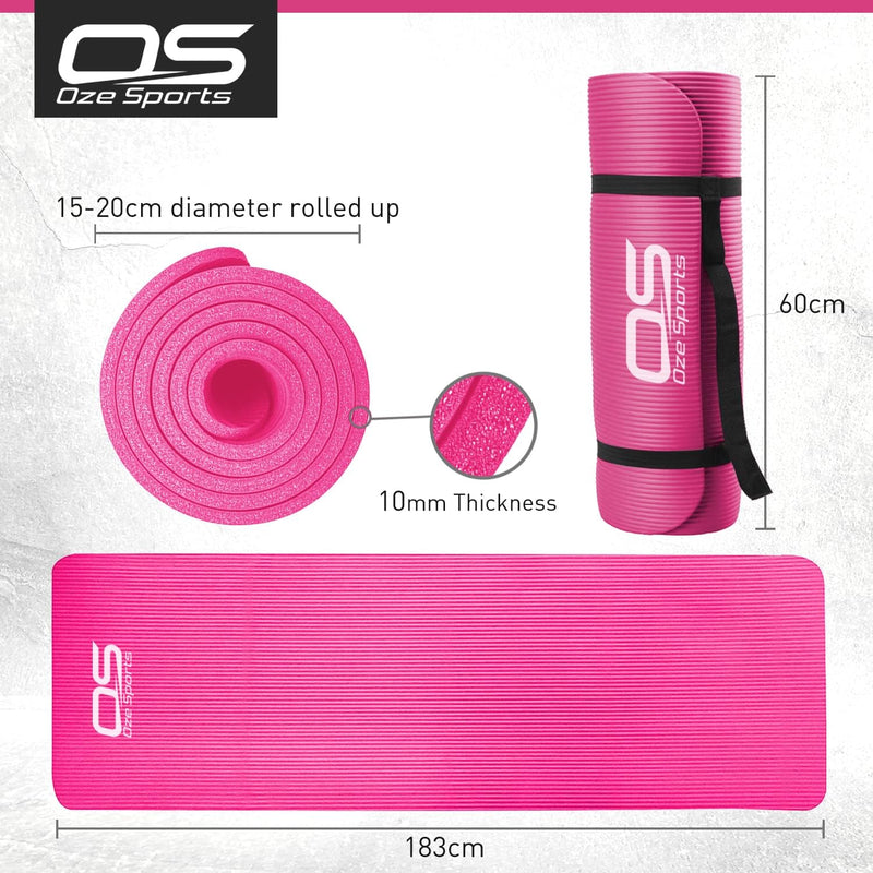 Extra Thick Non-Slip NBR Yoga & Exercise Mat with Carry Strap, Learning SPACE