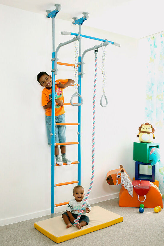 Family Monkey Bars and Wall Climbing System - Pressure and Wall Mounted, Climbing Frame Learning SPACE