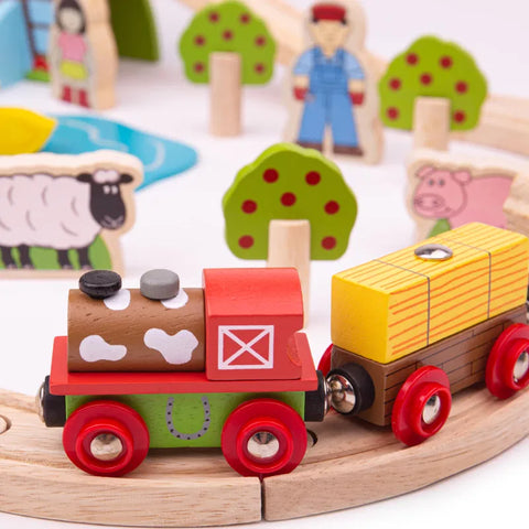 Farm Train Set-Bigjigs Rail,Christmas,Christmas 2025,Gifts For 3-5 Years Old,Gifts for 5-7 Years Old,Train-Learning SPACE