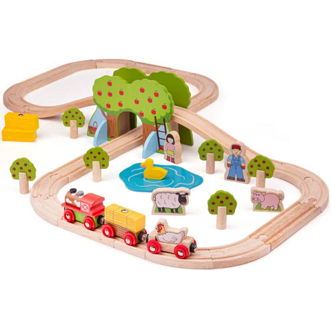 Farm Train Set-Bigjigs Rail,Christmas,Christmas 2025,Gifts For 3-5 Years Old,Gifts for 5-7 Years Old,Train-Learning SPACE