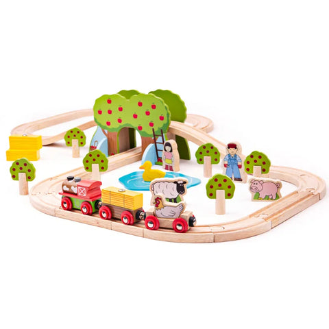 Farm Train Set-Bigjigs Rail,Christmas,Christmas 2025,Gifts For 3-5 Years Old,Gifts for 5-7 Years Old,Train-Learning SPACE