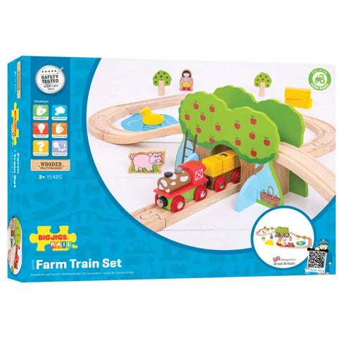 Farm Train Set-Bigjigs Rail,Christmas,Christmas 2025,Gifts For 3-5 Years Old,Gifts for 5-7 Years Old,Train-Learning SPACE