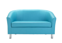 Faux Leather Tub Sofa with Metal Feet, Learning SPACE