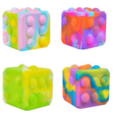 Fidget Pop Dice-ADD/ADHD,Cause & Effect Toys,Fidget,Neuro Diversity,Push Popper,Stocking Stuffers-Learning SPACE