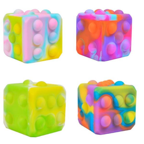 Fidget Pop Dice-ADD/ADHD,Cause & Effect Toys,Fidget,Neuro Diversity,Push Popper,Stocking Stuffers-Learning SPACE