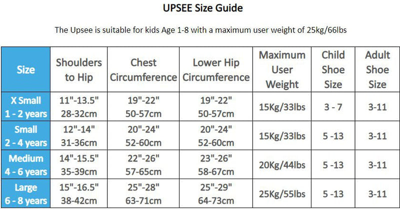 Firefly Upsee Mobility Aid Harness for Kids Large, Learning SPACE