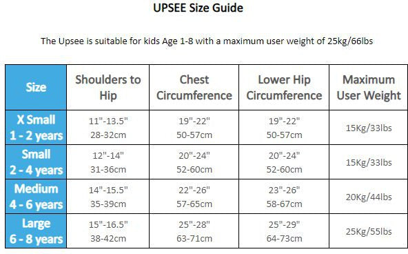 Firefly Upsee Mobility Aid Harness for Kids Large, Learning SPACE