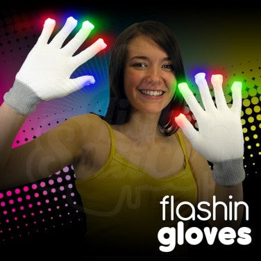 Flashing Gloves - White, Learning SPACE