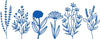 Flower Wall Decal, Blue 52x20 cm Learning SPACE