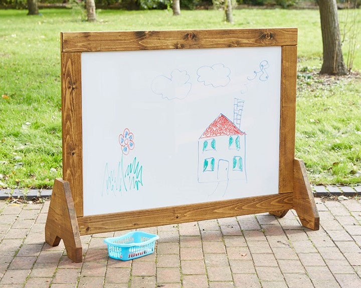 Freestanding Wooden Whiteboard - Easy Wipe Surface, Learning SPACE