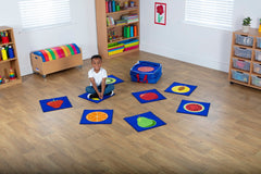 Fruit Mini Placement Carpets with Holdall (32 Pack)-Classroom Packs,Dropship,Kit For Kids,Mats,Mats & Rugs,Multi-Colour,Rugs,Sit Mats,Square,Wellbeing Furniture,World & Nature-Learning SPACE