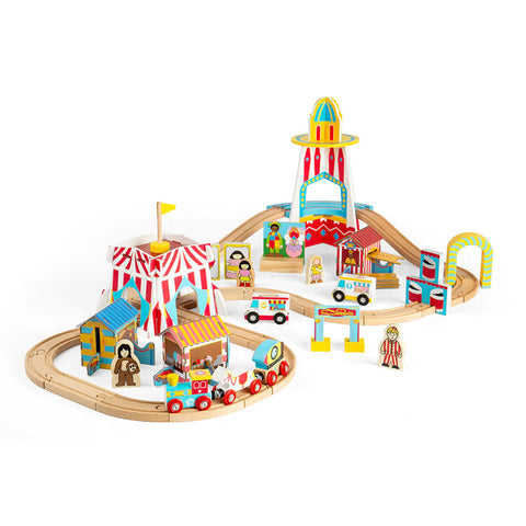 Fun Fair Train Set Wooden Railway-Bigjigs Rail,Bigjigs Toys,Train,Wooden Toys-Learning SPACE