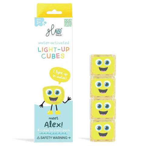 Glo Pals Light up Sensory Cubes - 4 Pack, Yellow Learning SPACE