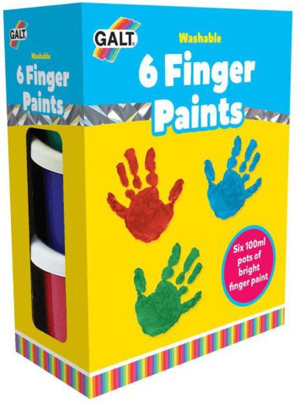 Galt Washable Finger Paints - 6 Bright Colours, Learning SPACE