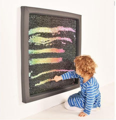 Giant Padded Flip Sequin Board (GREY FRAME) 840mm sq-AllSensory,Calmer Classrooms,Classroom Displays,Helps With,Rainbow Theme Sensory Room,SCOTEXCEL,Sensory Wall Panels & Accessories,Stock,Visual Sensory Toys-Learning SPACE