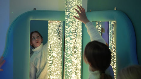 Giant Softplay Corner with Mirrors, Bubble Tube and Fibre Optics-Tables & Desks-Fibre Optic Lighting,Plinths,Sensory Room Furniture-Learning SPACE