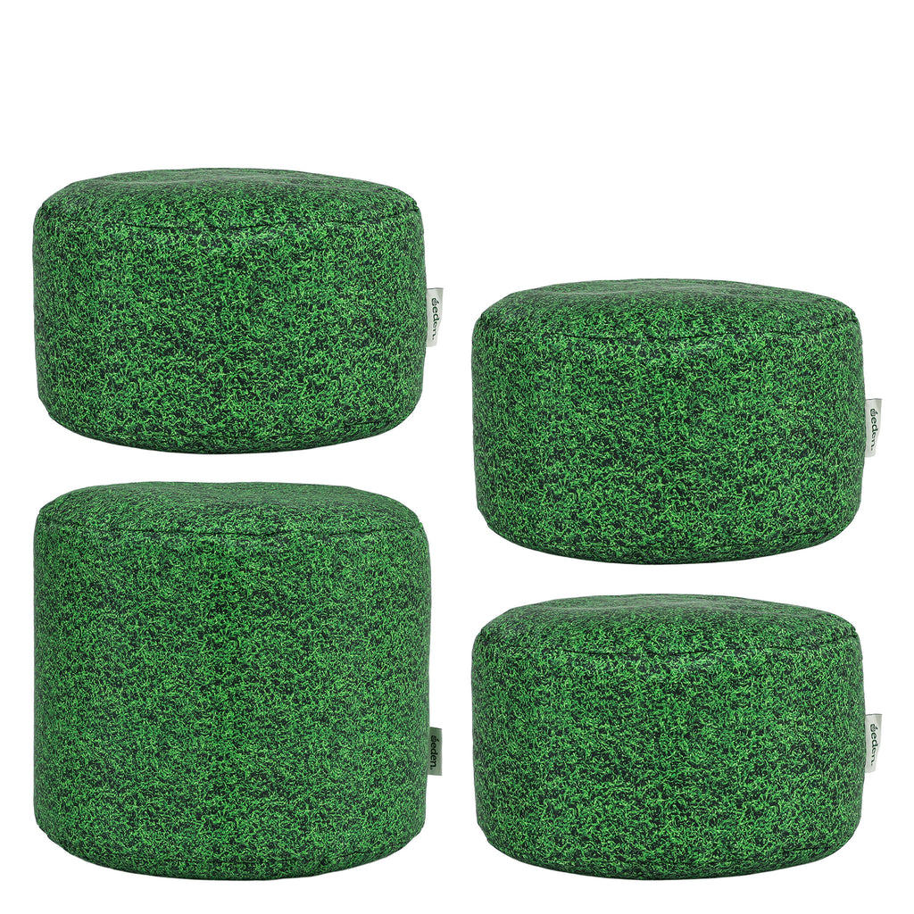 Grass Printed Stool Bean Bag Sets, Teacher Set (1 Large 3 Small) Learning SPACE