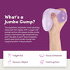 What's a Jumbo Gump? infographic explaining the Speks Jumbo Gump memory gel stress ball
