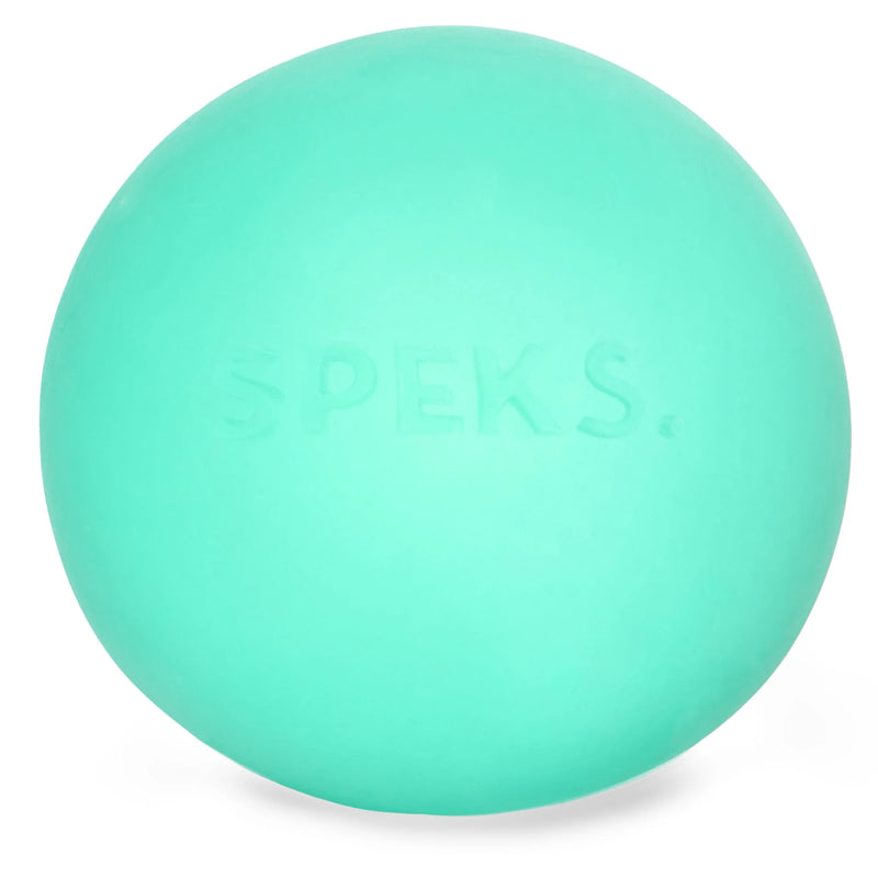 Speks Gump Jumbo memory gel stress ball in Sea Glass teal on a white background
